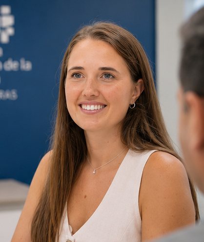Marta Fernández, logopeda durante una consulta